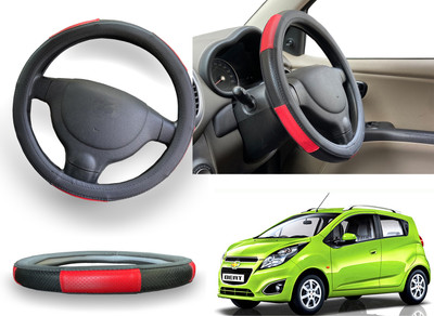 PEEPS STORE Steering Cover For Chevrolet Captiva(Red, Leatherite)