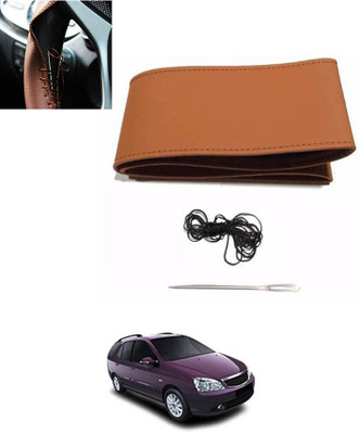 monolive Hand Stiched Steering Cover For Tata Indica(Tan, Leatherite)