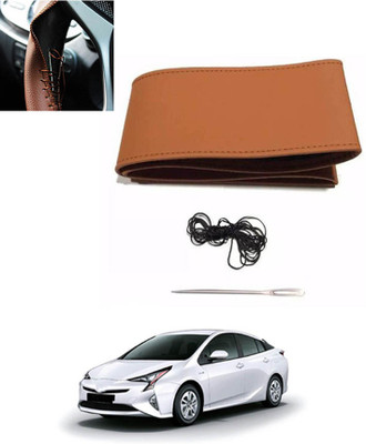 MATIES Hand Stiched Steering Cover For Toyota Prius(Tan, Leatherite)