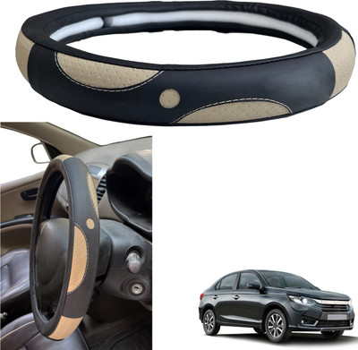PEEPS STORE Steering Cover For Honda Amaze(Black, Leather)
