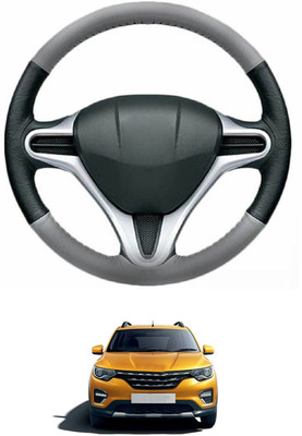 MATIES Steering Cover For Renault Universal For Car(Grey, Black, Leather)