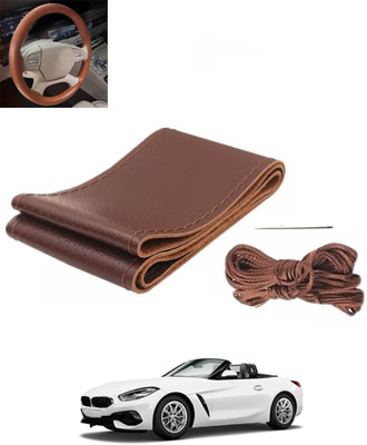 RKPSP Hand Stiched Steering Cover For BMW Z4(Brown, Leatherite)