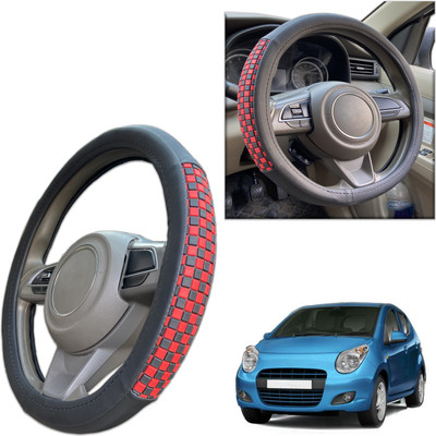 PEEPS STORE Steering Cover For Maruti A-Star(Black, Leatherite)