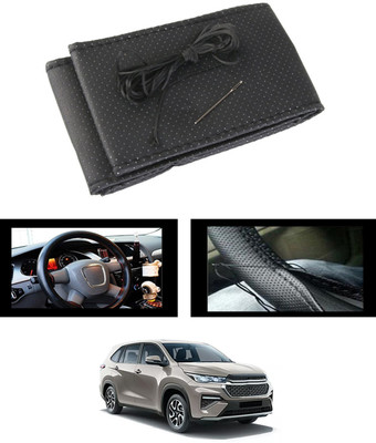 ABJD Hand Stiched Steering Cover For Toyota Universal For Car(Black, Leatherite)