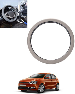 MSNP Steering Cover For Volkswagen Polo(Silver, Leatherite)