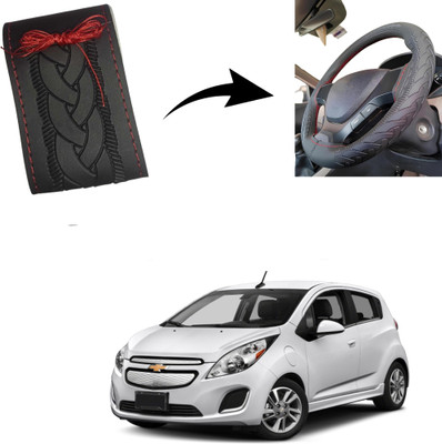 Autoinnovation Hand Stiched Steering Cover For Chevrolet Spark(Black, Leather)