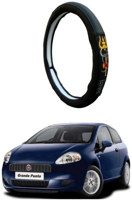 AUTO PEARL Steering Cover For Fiat Grand Punto(Black, Leatherite)