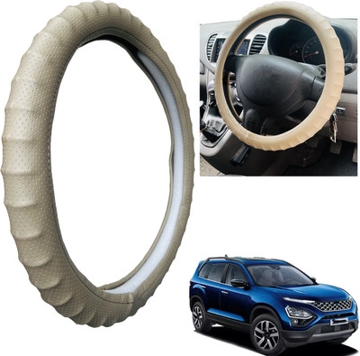 PEEPS STORE Steering Cover For Tata Safari(Beige, Leatherite)
