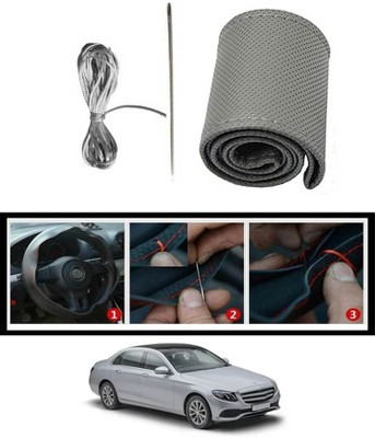 RKPSP Hand Stiched Steering Cover For Mercedes Benz E200(Grey, Leatherite)