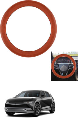 MATIES Steering Cover For Hyundai Universal For Car(Tan, Leather)