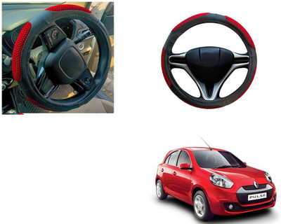 Automotive Prist Steering Cover For Renault Pulse(Black & Red, Leatherite)