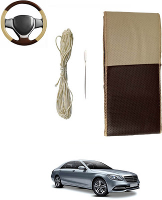 ABJD Hand Stiched Steering Cover For Mercedes Benz Safari Storme(Beige, Brown, Leatherite)