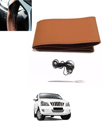 MATIES Hand Stiched Steering Cover For Mahindra Xylo(Tan, Leatherite)
