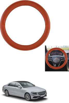 MATIES Steering Cover For Mercedes Benz E200(Tan, Leather)
