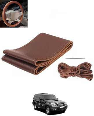 monolive Hand Stiched Steering Cover For Nissan Terrano(Brown, Leatherite)