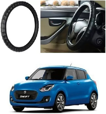 Shubh Auto Hand Stiched Steering Cover For Maruti New Swift(Black, Leatherite)