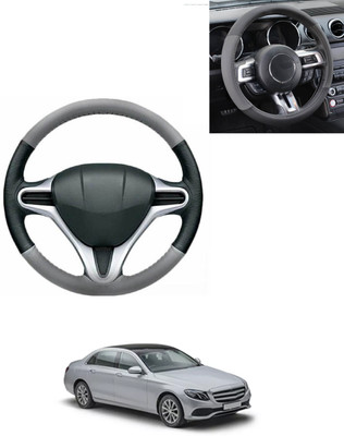 AYW Steering Cover For Mercedes Benz E200(Grey/Black, Leatherite)