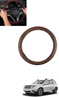 ABJD Steering Cover For Renault Duster(Brown, Leatherite)