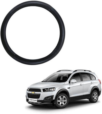 RKPSP Hand Stiched Steering Cover For Universal For Car Captiva(Black, Leatherite)
