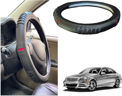 PEEPS STORE Steering Cover For Mercedes Benz C250(Black, Red, Leatherite)