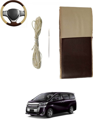 monolive Hand Stiched Steering Cover For Volkswagen Vento(Brown/Beige, Leatherite)