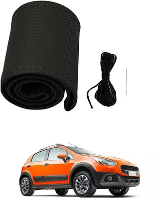 arneja trading company Hand Stiched Steering Cover For Fiat Avventura(Black, Leather)