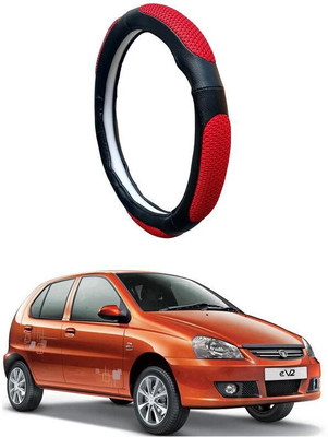AUTO PEARL Steering Cover For Tata Indica(Black Red, Leatherite)