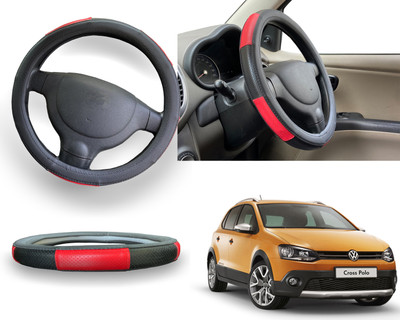 PEEPS STORE Steering Cover For Volkswagen Polo Exquisite(Red, Leatherite)