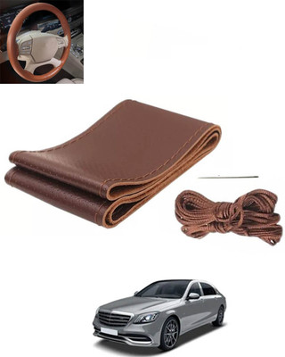 RKPSP Hand Stiched Steering Cover For Mercedes Benz Universal For Car(Brown, Leatherite)