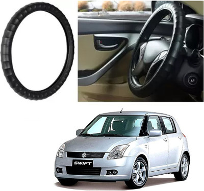 Shubh Auto Hand Stiched Steering Cover For Maruti Swift(Black, Leatherite)