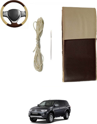 MSNP Hand Stiched Steering Cover For Volkswagen Passat(Beige, Brown, Leatherite)