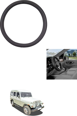MATIES Steering Cover For Mahindra Marshal(Black, Leather)