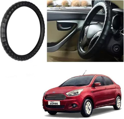 OOLTAH PAHIYA Hand Stiched Steering Cover For Ford Aspire(Black, Leatherite)
