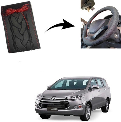 Autoinnovation Hand Stiched Steering Cover For Toyota Innova(Black, Leather)