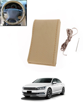 monolive Hand Stiched Steering Cover For Volkswagen Passat(Beige, Leatherite)