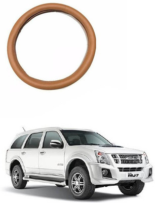 RKPSP Hand Stiched Steering Cover For Universal For Car Universal For Car(Tan, Leatherite)