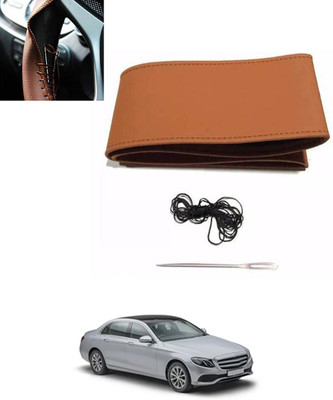 ABJD Hand Stiched Steering Cover For Renault E200(Tan, Leatherite)