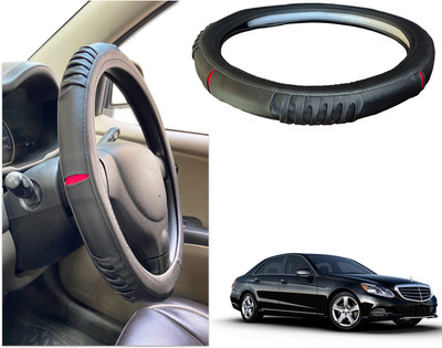 PEEPS STORE Steering Cover For Mercedes Benz E-Class(Black, Red, Leatherite)