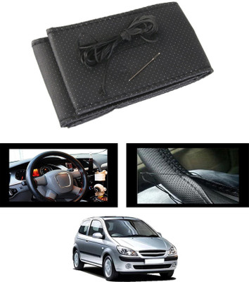monolive Hand Stiched Steering Cover For Hyundai Getz(Black, Leatherite)