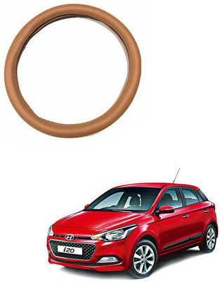 RKPSP Hand Stiched Steering Cover For Universal For Car i20(Tan, Leatherite)
