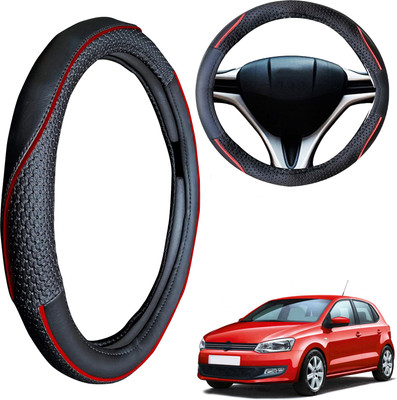 PEEPS STORE Steering Cover For Volkswagen Polo(Black, Leatherite)