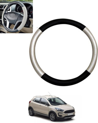MSNP Steering Cover For Ford Universal For Car(Silver,Black, Leatherite)