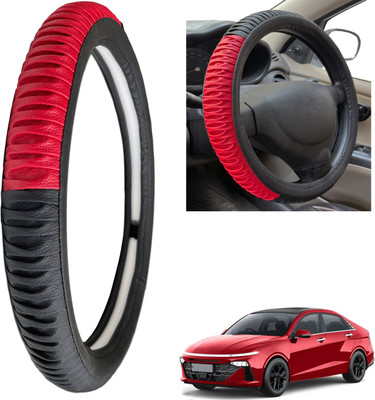 PEEPS STORE Steering Cover For Hyundai Verna(Black, Leatherite)