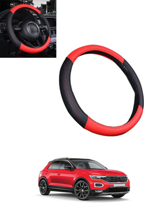 monolive Steering Cover For Volkswagen Universal For Car(Red, Black, Leatherite)