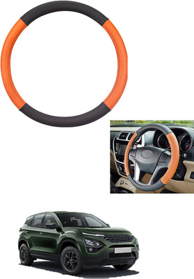 MATIES Steering Cover For Tata Universal For Car(Tan/Black, Leather)