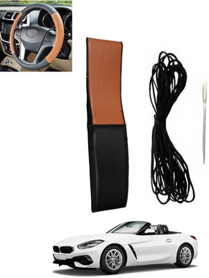 MSNP Hand Stiched Steering Cover For BMW Z4(Tan, Black, Leatherite)