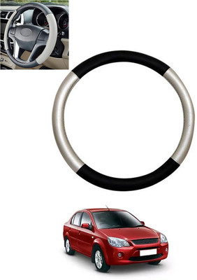 ABJD Steering Cover For Ford Ikon(Silver, Black, Leatherite)