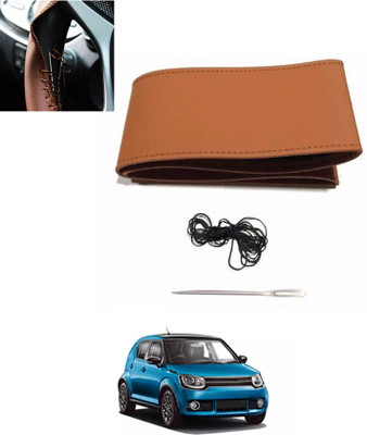 monolive Hand Stiched Steering Cover For Hyundai i20(Tan, Leatherite)