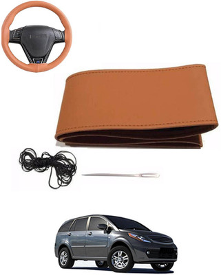 MATIES Hand Stiched Steering Cover For Tata Aria(Tan, Leatherite)