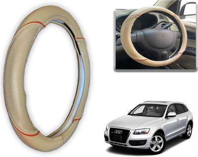 PEEPS STORE Steering Cover For Audi Q3(Black, Red, Leatherite)